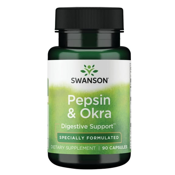 Swanson Okra Pepsin 90 Capsules