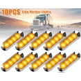 thumbnail image 1 of 10 piezas 10V-30V 12V 24V 4 LED cromado bisel de coche LED luz de posición lateral luz de posición trasera coche autobús camión amarillo, 1 of 2