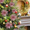 thumbnail image 4 of 24pcs Christmas Flowers, Christmas Flowers Decoration, Christmas Tree Ornaments Glitter Poinsettia, Glitter Christmas Tree, Artificial Flowers Christm, 4 of 5