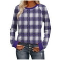 thumbnail image 6 of YYDGH Long Sleeve Shirts for Women Spring Summer Casual Crewneck T Shirt Lightweight Loose Fit Soft Tunic Tops Purple L, 6 of 8