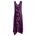 thumbnail image 5 of Ovbmpzd Maxi Summer Dresses for Women Shift Elegant Tiered Purple Dresses Sleeveless Casual V-Neck Dresses Summer Dresses,XL, 5 of 6