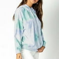 thumbnail image 6 of RQYYD Womens Tie Dye Hoodies Casual Loose Pullover Sweatshirts Tunic Top Color Block Long Sleeve Fall Drawstring Tops Green L, 6 of 7