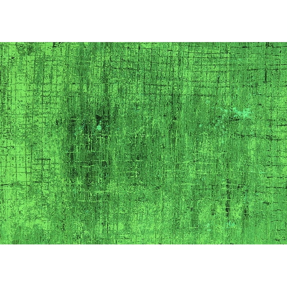 Ahgly Company Indoor Rectangle Oriental Green Industrial Area Rugs, 5' x 7'