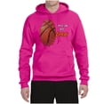 thumbnail image 2 of Wild Bobby, Basketball Fingerprint It's In My DNA, Sports, Unisex Graphic Hoodie Sweatshirt, Fuschia, Large, 2 of 5