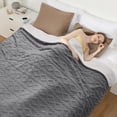 thumbnail image 4 of Ourlova Thick Tufted Sherpa Heated Blanket with 10 Heating Levels and 10 Time Settings ETL Certified Fast Heating Blankets King Size 90×100 Inch Grey, 4 of 8