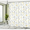 thumbnail image 5 of Ambesonne Modern Shower Curtain, Wild Forest Leaf Flowers, 69"Wx84"L, Grey Mustard White, 5 of 5