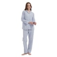thumbnail image 4 of GLOBAL Womens 100% Cotton Notch Collar Pajama Set Homewear with Pockets, Spring & Summer, 2-Piece, Sizes S to 3X, 4 of 7