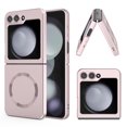 thumbnail image 3 of Innens Case for Samsung Galaxy Z Flip 5 5G Liquid Silicon Magnetic Cover with Camera Lens Film, Pink, 3 of 16