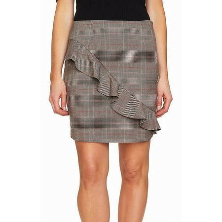 Wear Plaid Skirt - Multi Womens Ruffle Trim Glen Plaid Mini Skirt 4