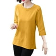 thumbnail image 4 of Zpanxa Tee-Shirt Ample Polyvalent pour Femmes, Rayé, Décontracté, Quotidien, 4 of 7