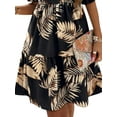 thumbnail image 4 of FASHIONWT Women Ruffle Boat Neckline Short Sleeve Mini Short Beach Print Dress, 4 of 6