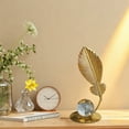 thumbnail image 6 of Gold Ginkgo Leaf Crystal Ball Statue | Metal Art Sculpture | Elegant Home & Office Desk Decor | Bookshelf Ornament with Golden Finish, 6 of 6