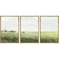 thumbnail image 3 of PixonSign Framed Wall Art Set Green Pasture Countryside Flower Field Nature Wilderness Modern Artwork Landscape Decor Abstract Fine Art for Living Room, Bedroom, Office - 16"x24"x3 Panels Natural, 3 of 5