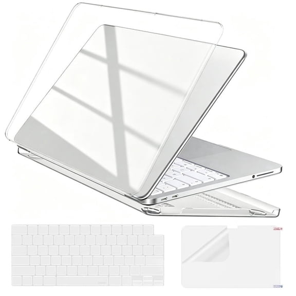 ouhos Compatible with MacBook Neo Case 13 inch 2026 Release Model A3404 with A18 Pro Chip, Scratch Resistant Protective Hard Shell Case & Keyboard Cover & Screen Film, Crystal Clear