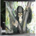 thumbnail image 3 of Ambesonne Gorilla Shower Curtain, Watercolor Chimpanzee, 69"Wx70"L, Charcoal Grey Multicolor, 3 of 4