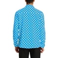thumbnail image 3 of Unique Bargains Men's Polka Dots Print Dress Shirt Long Sleeves Casual Shirts XL Blue, 3 of 6