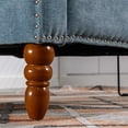 thumbnail image 5 of Blue Accent Chair, Living Room Chair, Footrest Chair Set with Vintage Brass Studs, Button Tufted Upholstered Armchair for Living Room, Comfy Reading Chair for Bedroom, Reception Room 00894, 5 of 9
