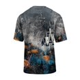 thumbnail image 5 of Mens Halloween Shirts Pumpkin Spider Print Short Sleeve Funny T-Shirt Candy Graphic Crew Neck Horror Spooky Tees L, 5 of 6