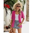 thumbnail image 3 of Zeagoo Women's Short Sleeve Summer Crochet Cropped Cardigan V Neck Button up Bolero Shrug Sweater, 3 of 6