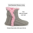 thumbnail image 2 of Yelete Womens Cable Knit Slippers House Booties Socks Soft Sherpa Lining Rubber Soles, 2 of 6