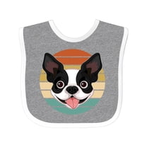 Inktastic Boston Terrier Dog Retro Sunset Boys or Girls Baby Bib
