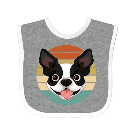 

Inktastic Boston Terrier Dog Retro Sunset Gift Baby Boy or Baby Girl Bib