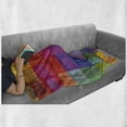 thumbnail image 6 of Abstract Soft Flannel Fleece Throw Blanket, Rainbow Colored Geometric Square Shaped Blurry Hazy Effects Watercolor Design, Cozy Plush for Indoor and Outdoor Use, 70" x 90", Multicolor, by Ambesonne, 6 of 6