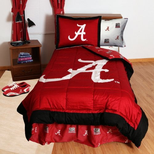 College Covers KANBBQUW Kansas Bed in a Bag Queen- With White Sheets