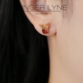 thumbnail image 4 of Rudolph Reindeer Earrings for Women Gold Plated Stainless Steel Stud Red CZ by Ginger Lyne, 4 of 8