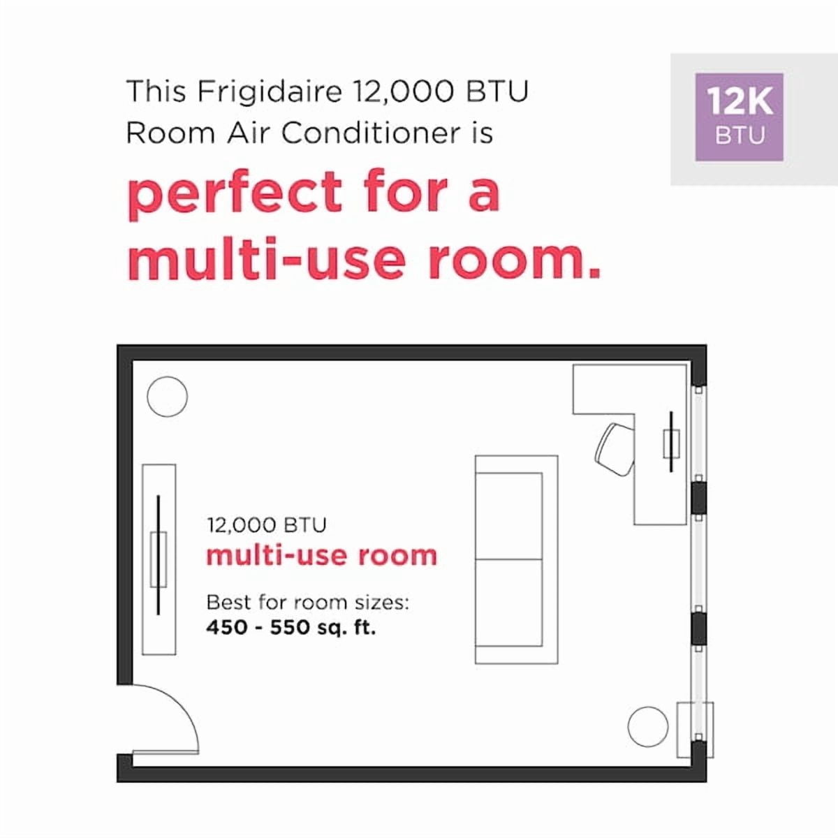 Frigidaire 12,000 BTU Window Room Air Conditioner with Wi-Fi up to 550 sq ft, White