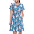 thumbnail image 1 of Balery happy baby axolotls Vestidos sueltos de manga corta para mujer, vestidos de verano 2025, vestidos casuales de corte A con vuelo., 1 of 6