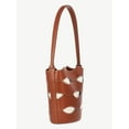 thumbnail image 5 of Free Assembly Women's Maria Cut Out Bucket Bag, Cognac/Cream, 5 of 7