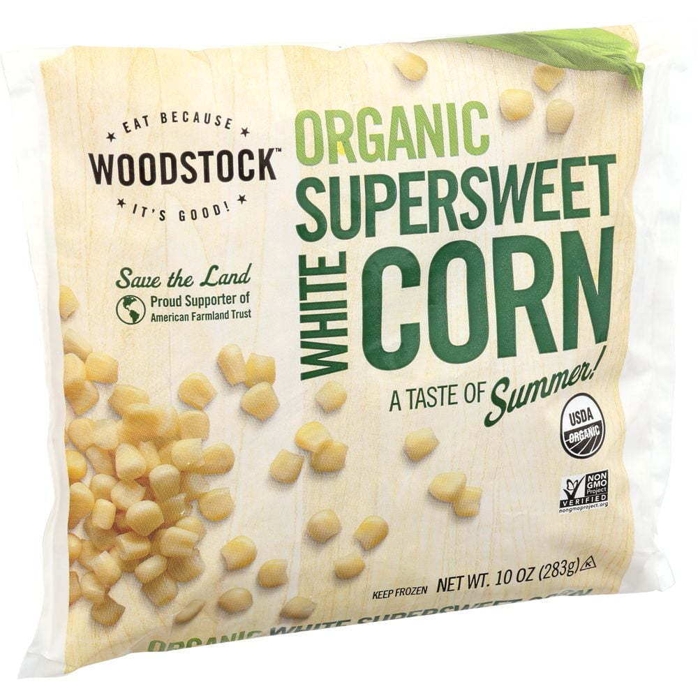 Woodstock Farms Organic Supersweet White Corn, 10 Ounce -- 12 per Case.