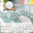 thumbnail image 2 of King 4 Piece Bedding Set Minimalist Turquoise Grey Striped Soft Breathable Duvet Cover and Pillowcase, Modern Abstract Art Duvet Cover Set Bed Sheets for Bedroom Dormitory Guest Room, 2 of 9