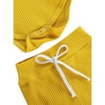 thumbnail image 3 of Qiylii Baby Ribbed Outfit Short Sleeve O Neck Romper+Drawstring Shorts,0-24M, 3 of 7