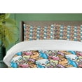 thumbnail image 4 of Ambesonne Alien Duvet Cover Sets, Characters Space Journey Fun, 2-Queen, Deep Sky Blue Multicolor, 4 of 7