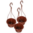 thumbnail image 6 of Huaq Hanging green radish plastic flower pot balcony flower hanging orchid pot with hook hanging flower pot 3pcs (thick brick red), 6 of 6