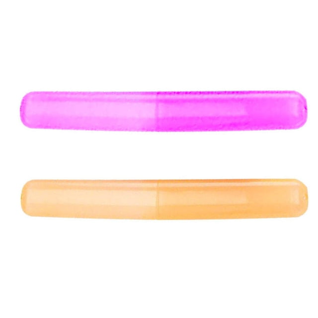 Langgg 2 Pcs Bathroom Toothbrush Holder Plastic Toothbrush Box Organizer Toothbrush Case Random Color Bathroom Accessories 20*3*2cm 1Set