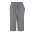 thumbnail image 5 of Gray Women's Shorts, Women'S Knee Length Short Pants Ladies Loose Drawstring Casual Solid Color Shorts,Women's Shorts 3XL, 5 of 5