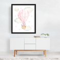 thumbnail image 3 of Pink Hot Air Balloon, Magic Unicorn, Moon, Stars, Girl Nursery - Illustration Watercolor Whimsical Hot Air Balloon Animal Pastel Fantasy Black Framed Wall Art Print 16 x 20 inches, 3 of 4