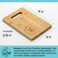 thumbnail image 4 of Personalized cutting Boards - Small Monogrammed Engraved cutting Board (W) - 9x6 customized Bamboo cutting Board with Initials - Wedding Kitchen gift - Wooden custom charcuterie Boards by On The Rox, 4 of 4