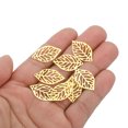 thumbnail image 4 of Uxcell 23mm Leaf Pendants, 50 Pack Metal Tree Leaf Beads Bulk Leaves Charm Mesh for Jewelry Making Style 1, Golden, 4 of 6