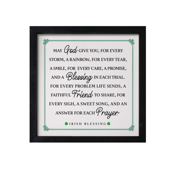 Lifesong Milestones St. Patrick's Day Irish Blessings Wooden Framed Shadow Box