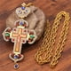 thumbnail image 3 of Cruz Pectoral chapada en oro, collar religioso de crucifijo ruso, griego, arte bizantino y tradición ortodoxa, cruz santa, curas, 3 of 5
