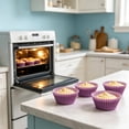 thumbnail image 6 of 100PCS Greaseproof Non Stick Muffin Liners, Purple Paper Baking Cups for Cupcakes, Heat Resistant Kitchen Utensils for Party Dessert Making, Topliu, 6 of 6