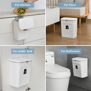 Subekyu 2.4 Gallon Kitchen Hanging Garbage Can, White