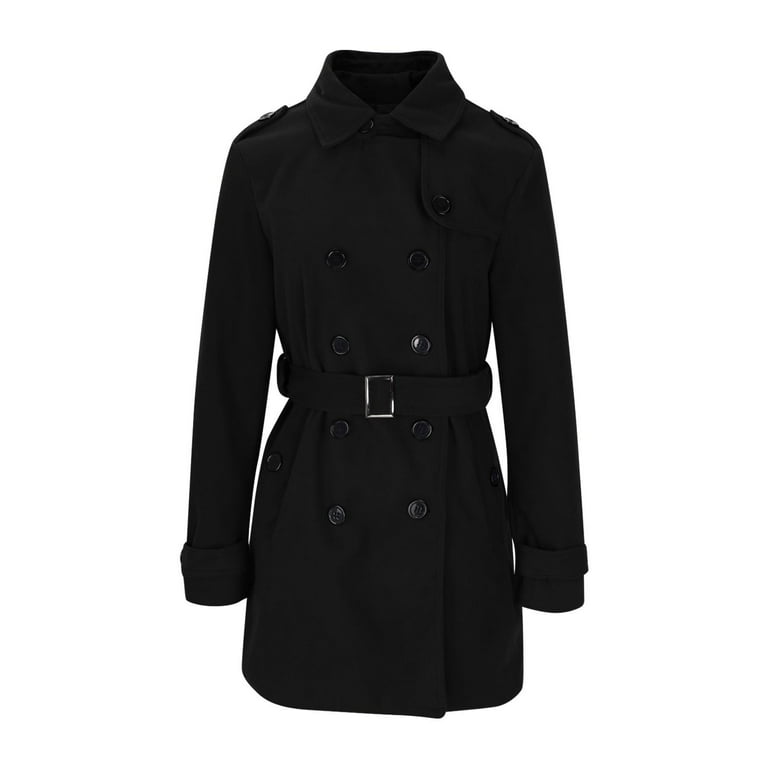 WXLWZYWL Women's Trench Coat Long Double Breasted Peacoat