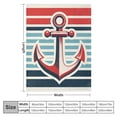 thumbnail image 4 of GOSMITH Nautical Anchor Navy Blue Stripes with Red Ocean Sea Sailing Coastal Beach Blanket White, 4 of 6