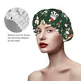 thumbnail image 2 of Kdxio Festive Forest Friends Print Shower Cap for Women,Elastic and Reusable,Double Waterproof Layers Bathing Hat, 2 of 6