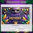 thumbnail image 2 of Colorful Mardi Gras Banner Mask Design Display Feather Decor Bead Garland Carnival Backdrop for Birthday Party Mardi Gras Celebration Carnival Event, 2 of 9